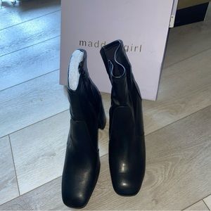 Madden Girl Black Block Heel Boots Size 9.5